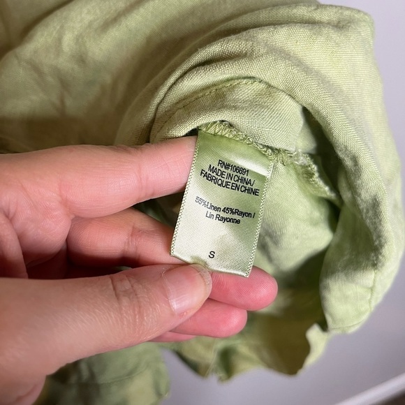 NWT Young Fabulous & Broke Hudson green linen blend cargo romper - Picture 2 of 8